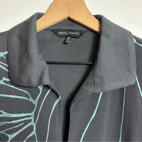 Ming Wang Grey Blue Women Blazer Size XS Brand New Granite Dawn Brand New - Picture 5 of 6